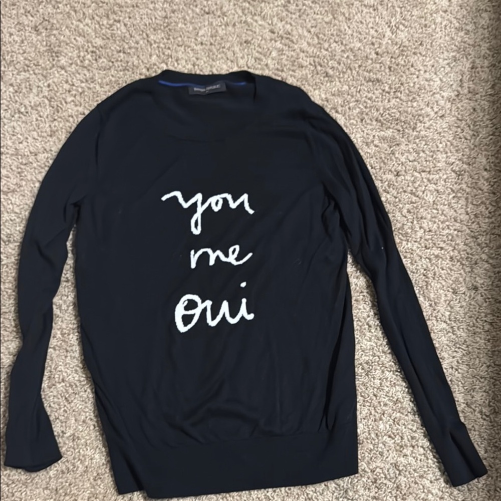 Black Sweater with White Script